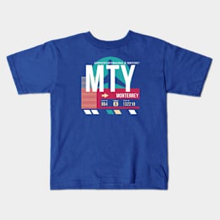 Monterrey, Mexico (MTY) Airport Code Baggage Tag Kids T-Shirt